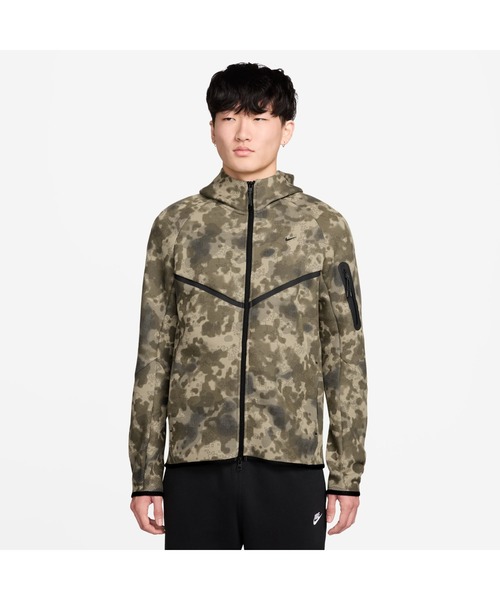 NIKE(ナイキ)の「NIKE/ナイキ M TECH FLC WR FZ JKT CAM(パーカー・メンズ・ブラック/カーキ・M/L/XL/S)」の1枚目の写真