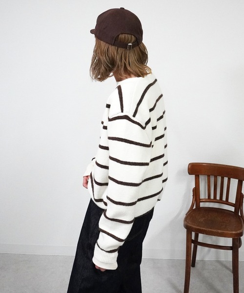 gossara（ゴサラ）の「ドロストボーダーCD（カーディガン/ボレロ・レディース・アイボリー/グレー/ネイビー・FREE）」の8枚目の写真