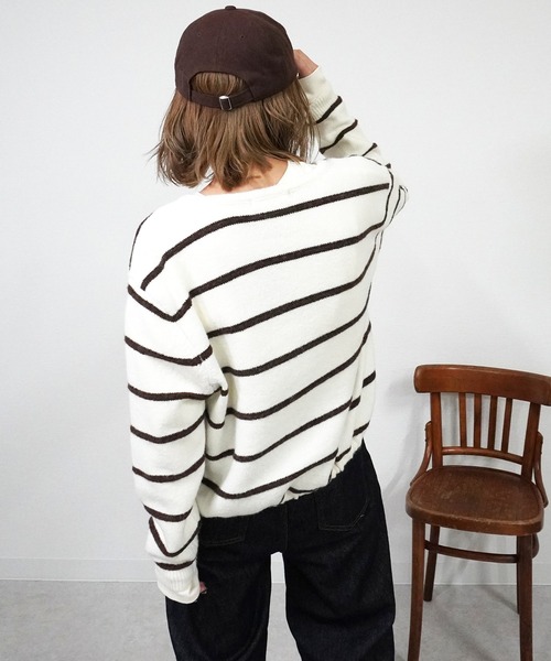 gossara（ゴサラ）の「ドロストボーダーCD（カーディガン/ボレロ・レディース・アイボリー/グレー/ネイビー・FREE）」の9枚目の写真