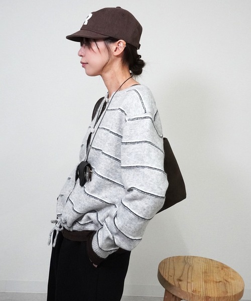 gossara（ゴサラ）の「ドロストボーダーCD（カーディガン/ボレロ・レディース・アイボリー/グレー/ネイビー・FREE）」の12枚目の写真