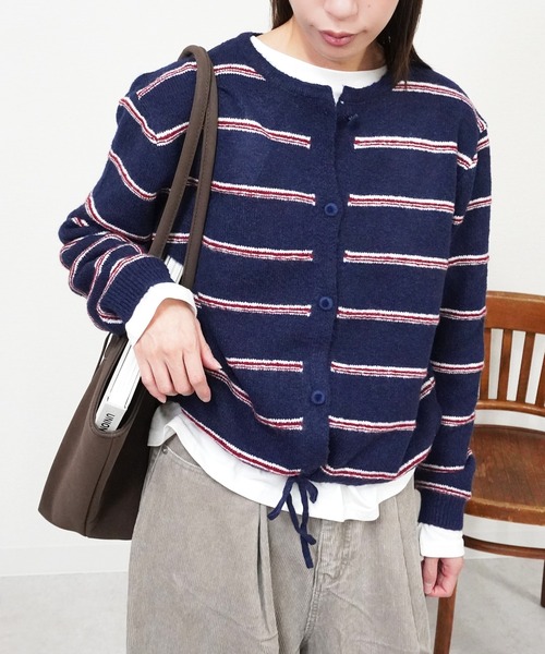 gossara（ゴサラ）の「ドロストボーダーCD（カーディガン/ボレロ・レディース・アイボリー/グレー/ネイビー・FREE）」の16枚目の写真