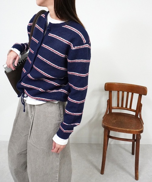 gossara（ゴサラ）の「ドロストボーダーCD（カーディガン/ボレロ・レディース・アイボリー/グレー/ネイビー・FREE）」の18枚目の写真