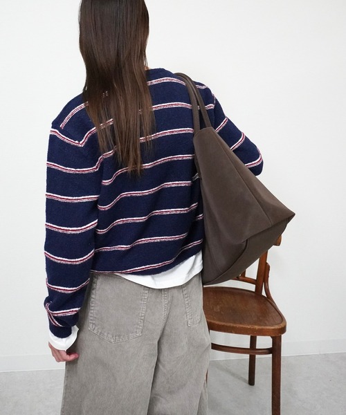 gossara（ゴサラ）の「ドロストボーダーCD（カーディガン/ボレロ・レディース・アイボリー/グレー/ネイビー・FREE）」の21枚目の写真