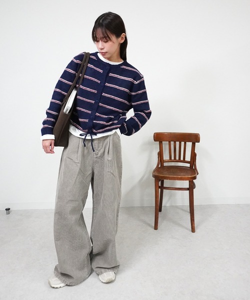 gossara（ゴサラ）の「ドロストボーダーCD（カーディガン/ボレロ・レディース・アイボリー/グレー/ネイビー・FREE）」の20枚目の写真