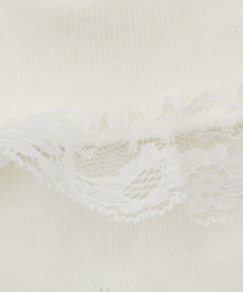 SHOO・LA・RUE（シューラルー）の「【セレモニー】折り返しレースクルー丈ソックス（ソックス/靴下・キッズ・アイボリー/ブラック・79/75）」の6枚目の写真