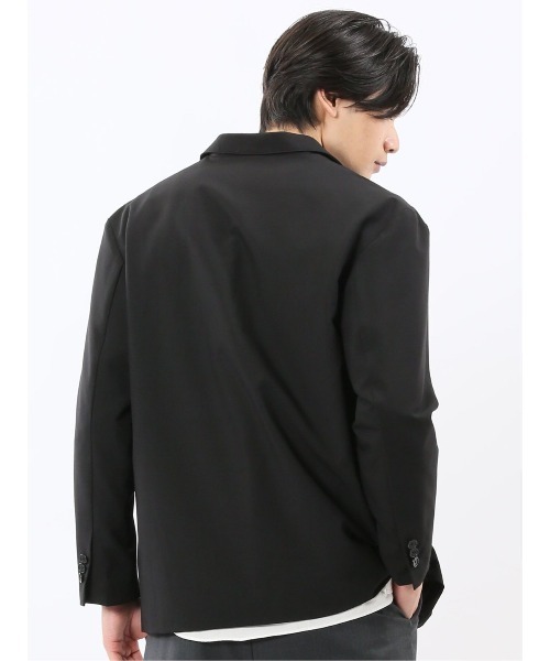 TAKA-Q（タカキュー）の「【ウール混 ストレッチ 防シワ】タカキュー NEO BASICS 2ボタンジャケット(セットアップ可能)（テーラードジャケット・メンズ・ブラック・MEDIUM/LARGE/X-LARGE）」の6枚目の写真