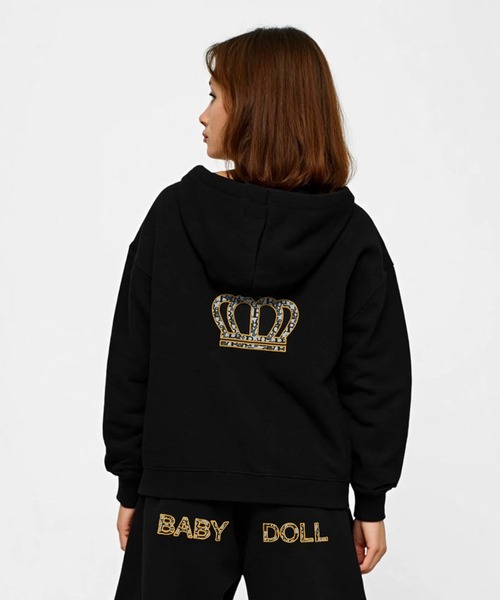 BABYDOLL(ベビードール)の「親子お揃い BIGモノグラムジップパーカー 1043A(パーカー・レディース・ブラック/チャコールグレー・S/L/XL/M)」の9枚目の写真