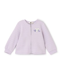 KP（ケーピー）の「ハートラメジャカード ジップアップカーデ（カーディガン/ボレロ）」