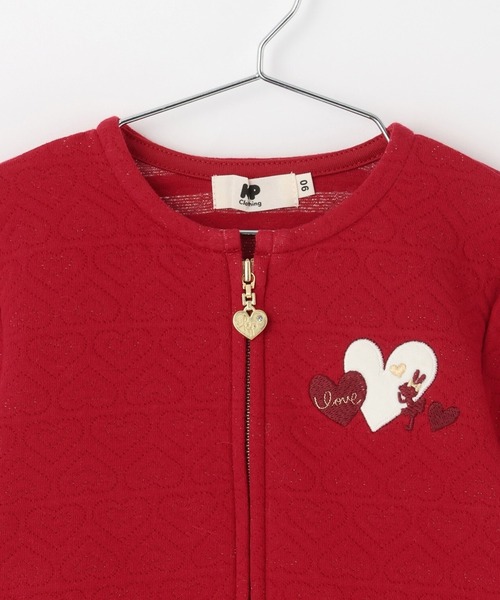 KP（ケーピー）の「ハートラメジャカード ジップアップカーデ（カーディガン/ボレロ・キッズ・ラベンダー/レッド・90cm/100cm/120cm/130cm/140cm/150cm/160cm/110cm）」の13枚目の写真