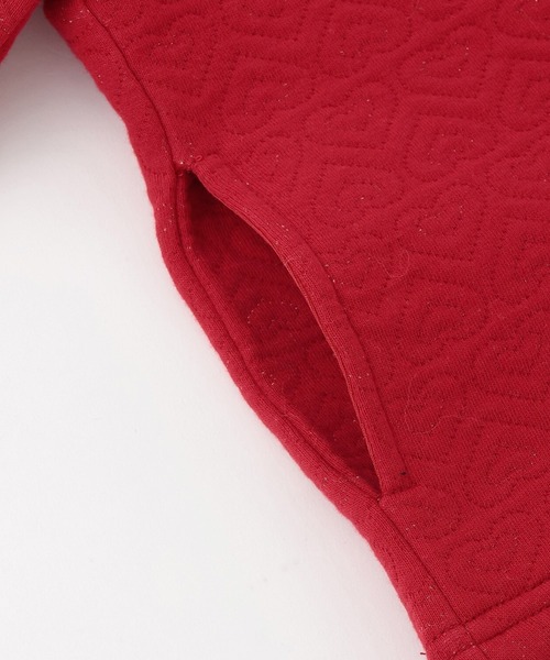 KP（ケーピー）の「ハートラメジャカード ジップアップカーデ（カーディガン/ボレロ・キッズ・ラベンダー/レッド・90cm/100cm/120cm/130cm/140cm/150cm/160cm/110cm）」の5枚目の写真