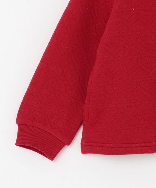 KP（ケーピー）の「ハートラメジャカード ジップアップカーデ（カーディガン/ボレロ・キッズ・ラベンダー/レッド・90cm/100cm/120cm/130cm/140cm/150cm/160cm/110cm）」の6枚目の写真