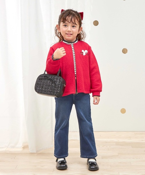 KP（ケーピー）の「ハートラメジャカード ジップアップカーデ（カーディガン/ボレロ・キッズ・ラベンダー/レッド・90cm/100cm/120cm/130cm/140cm/150cm/160cm/110cm）」の9枚目の写真