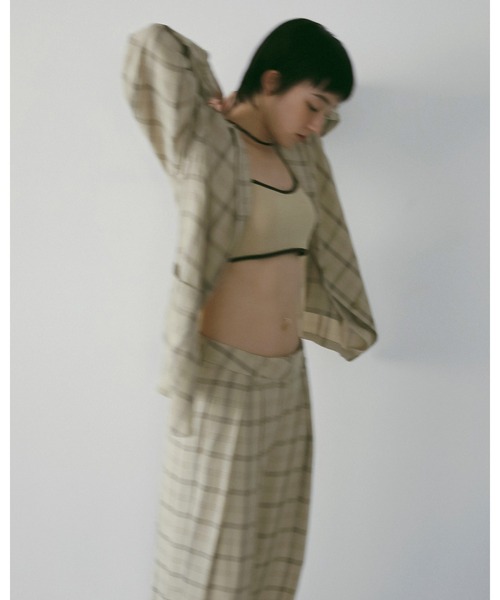 anuke（アンヌーク）の「Check Daubletuck Pants（その他パンツ・レディース・ブルー/クリーム・36inch/38inch）」の5枚目の写真
