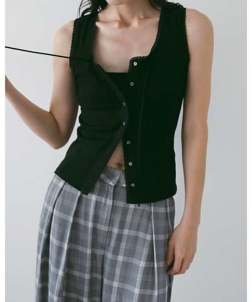anuke（アンヌーク）の「Check Daubletuck Pants（その他パンツ・レディース・ブルー/クリーム・36inch/38inch）」の8枚目の写真
