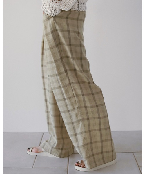 anuke（アンヌーク）の「Check Daubletuck Pants（その他パンツ・レディース・ブルー/クリーム・36inch/38inch）」の12枚目の写真