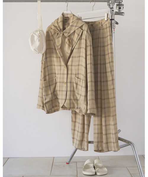 anuke（アンヌーク）の「Check Daubletuck Pants（その他パンツ・レディース・ブルー/クリーム・36inch/38inch）」の20枚目の写真