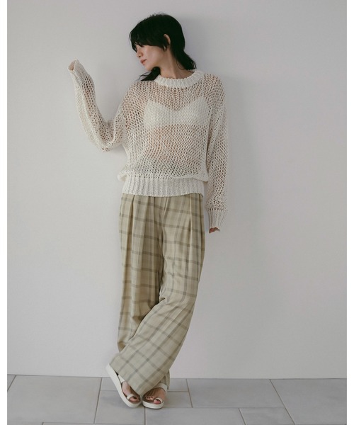 anuke（アンヌーク）の「Check Daubletuck Pants（その他パンツ・レディース・ブルー/クリーム・36inch/38inch）」の18枚目の写真