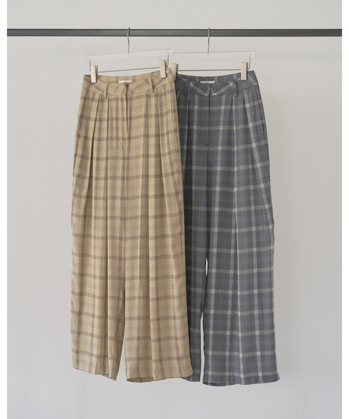 anuke（アンヌーク）の「Check Daubletuck Pants（その他パンツ・レディース・ブルー/クリーム・36inch/38inch）」の21枚目の写真