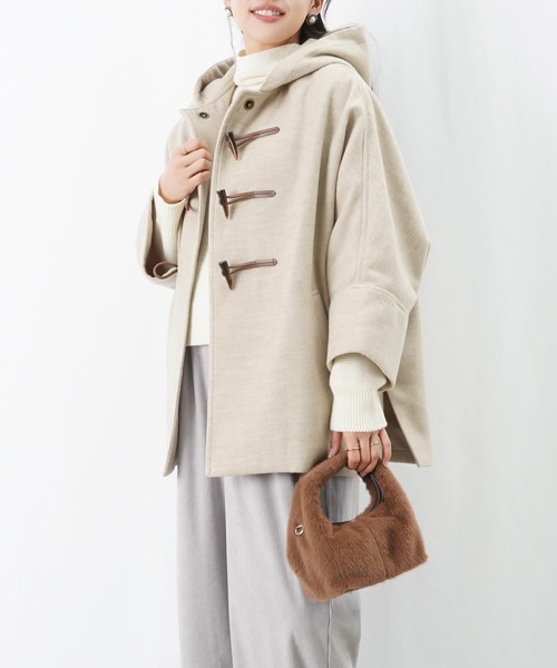 LUCA/LADY LUCK LUCA（ルカ/レディラックルカ）の「LC/LLL ポンチョダッフルコート（ダッフルコート・レディース・ベージュ/ブラック・FREE）」の18枚目の写真