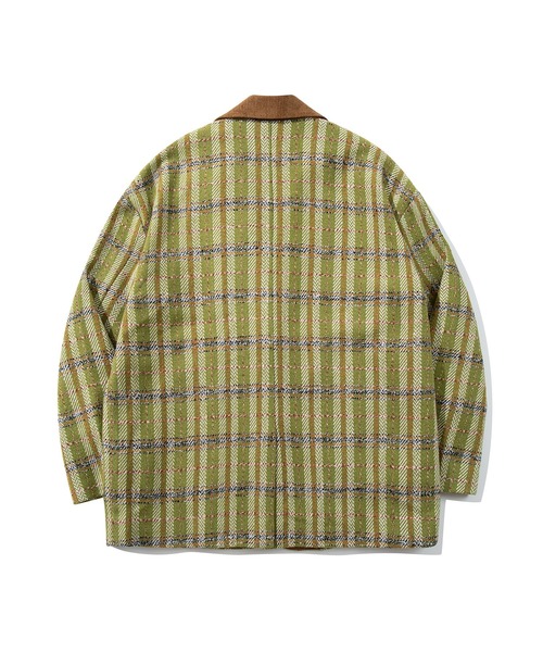 HOOK（フック）の「HOOK -original-　チェック柄ビッグポケ異素材襟テーラードジャケット (AW)（テーラードジャケット・メンズ・グリーン/ブラウン・L/M/XL）」の14枚目の写真