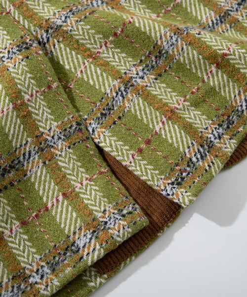 HOOK（フック）の「HOOK -original-　チェック柄ビッグポケ異素材襟テーラードジャケット (AW)（テーラードジャケット・メンズ・グリーン/ブラウン・L/M/XL）」の20枚目の写真