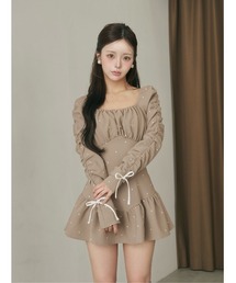 Darich（ダーリッチ）の「スクエアネックギャザーミニワンピース（ワンピース）」