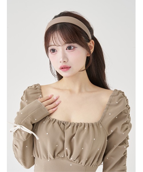 スクエアネックギャザーミニワンピース（ワンピース）｜Darich