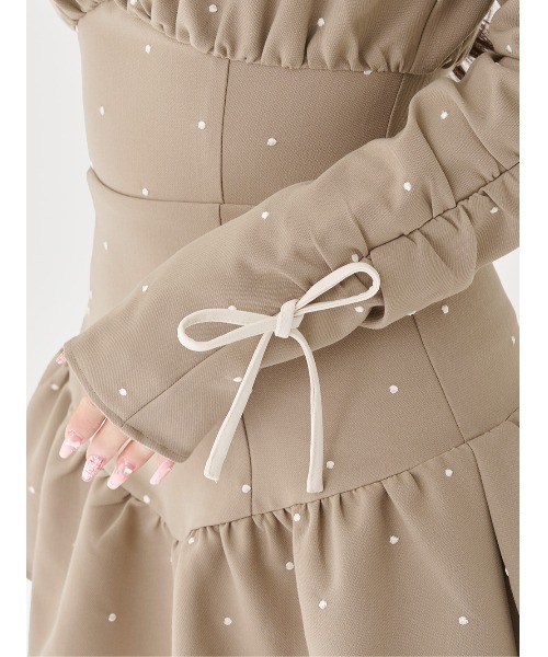 スクエアネックギャザーミニワンピース（ワンピース）｜Darich