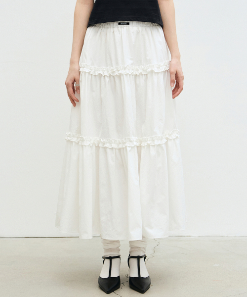 NICK&NICOLE(ニックアンドニコール)の「FRILL TIERED LONG SKIRT_IVORY(スカート・レディース・その他・FREE)」の2枚目の写真