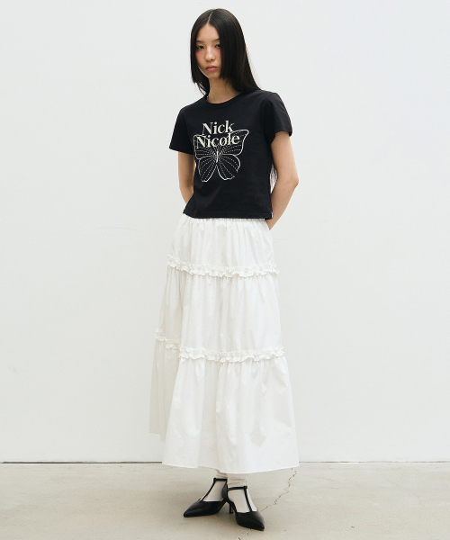 NICK&NICOLE(ニックアンドニコール)の「FRILL TIERED LONG SKIRT_IVORY(スカート・レディース・その他・FREE)」の5枚目の写真