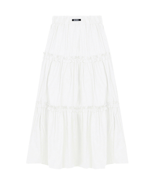 NICK&NICOLE(ニックアンドニコール)の「FRILL TIERED LONG SKIRT_IVORY(スカート・レディース・その他・FREE)」の6枚目の写真