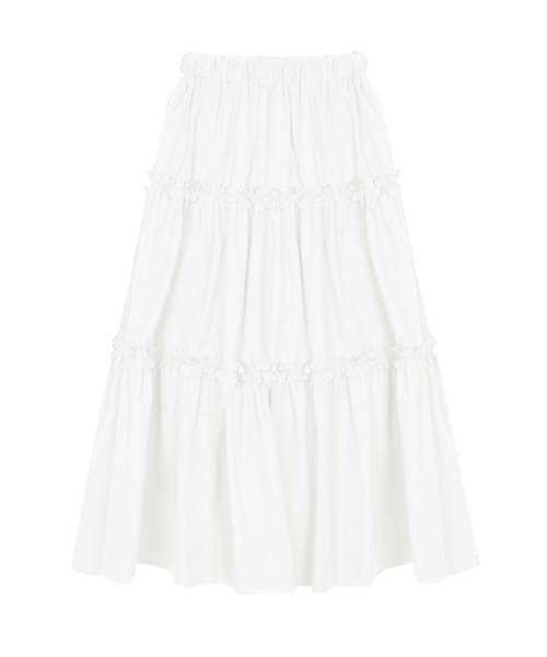 NICK&NICOLE(ニックアンドニコール)の「FRILL TIERED LONG SKIRT_IVORY(スカート・レディース・その他・FREE)」の7枚目の写真
