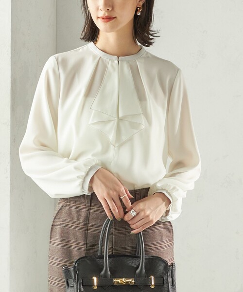 シップス（SHIPS）/〈手洗い可能〉フロント タイ メロー 長袖 ブラウス 手洗い可能〉フロント タイ メロー 長袖 ブラウス（シャツ/ブラウス