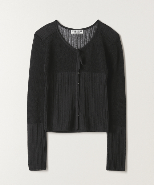 TTUDEMENT(トュードメント)の「SHEER RIB CARDIGAN CHARCOAL(カーディガン/ボレロ・レディース・その他・FREE)」の3枚目の写真