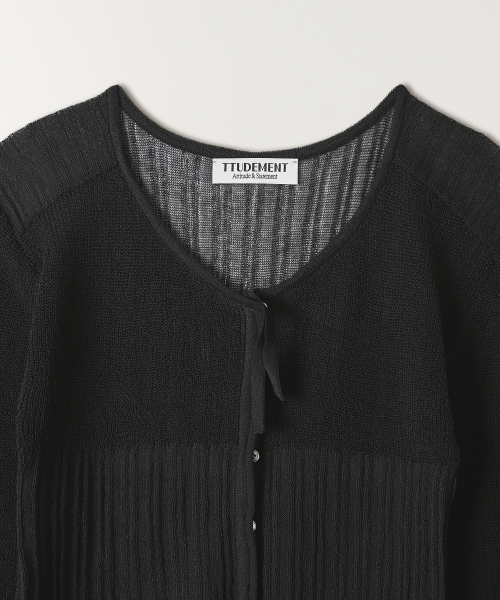 TTUDEMENT(トュードメント)の「SHEER RIB CARDIGAN CHARCOAL(カーディガン/ボレロ・レディース・その他・FREE)」の5枚目の写真