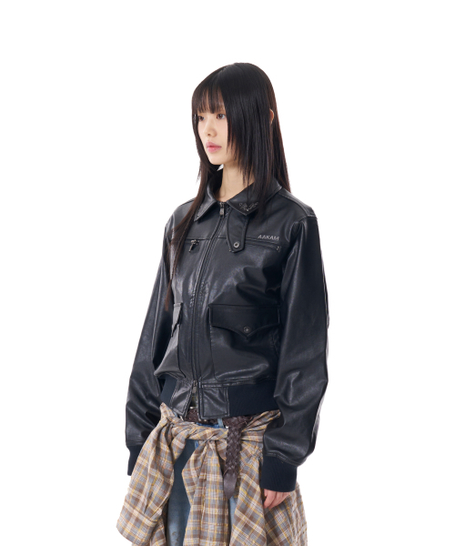 AAKAM(アーカム)の「Western Collar Leather Jacket (Black)(ライダースジャケット・レディース・その他・1/2)」の3枚目の写真