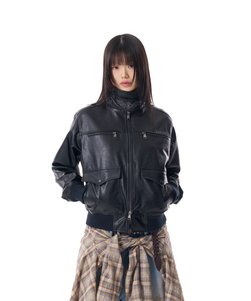 AAKAM(アーカム)の「Western Collar Leather Jacket (Black)(ライダースジャケット・レディース・その他・1/2)」の4枚目の写真