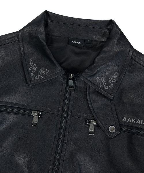 AAKAM アカム ブラックレザージャケット サイズ:1 AAKAM（アーカム）の