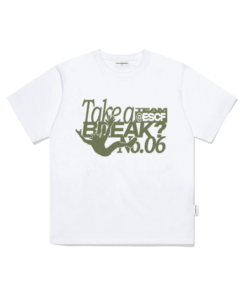 ESCAPEFROM(エスケープフロム)の「06 ブレイクプリントオーバーサイズ半袖Tシャツ ホワイト(Tシャツ/カットソー・レディース・その他・SMALL/MEDIUM/LARGE)」の1枚目の写真