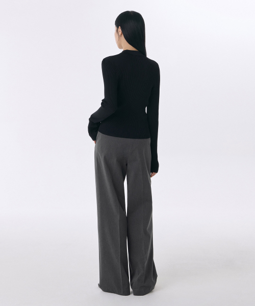 MUSINSA STANDARD WOMAN（ムシンサスタンダードウーマン）の「ウィメンズヘビーウェイト裏起毛ディープタックワイドスラックス[ミディアムグレー]（スラックス・レディース・その他・34/32/30/31/24/25/26/27/28/29）」の2枚目の写真