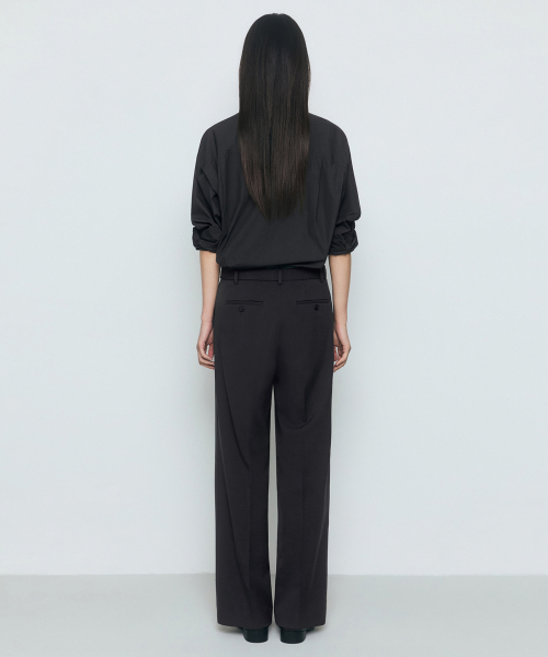 MUSINSA STANDARD WOMAN（ムシンサスタンダードウーマン）の「ウィメンズワイドヒドゥンバンディングスラックス[ダークグレー]（スラックス・レディース・その他・34/30/24/25/26/27/28/29/32/31）」の3枚目の写真