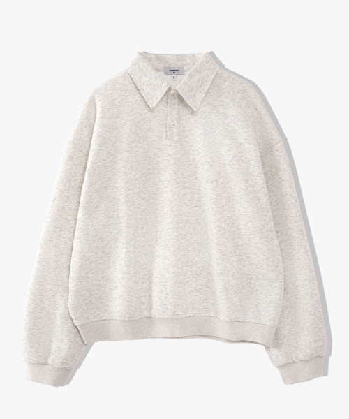 UNDEROFF(アンダーオフ)の「デイリー ボタンカラー スウェット ホワイトメランジ(スウェット・メンズ・ライトグレー・MEDIUM/LARGE/X-LARGE)」の6枚目の写真