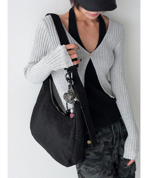 THE GREEN LAB(UO[{)Suede Hobo Bag [Black](bZW[obO)