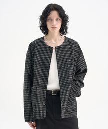TRIP LE SENS（トリップ ル センス）の「Crush Tweed Round Jacket_BlackWhite（テーラードジャケット）」