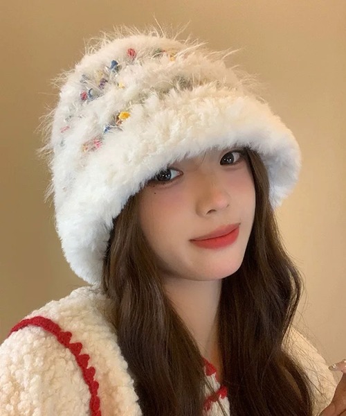 STYLEBLOCK（スタイルブロック）の「ファーハット（ハット・レディース・ブラウン/ブラック/ホワイト・FREE）」の2枚目の写真