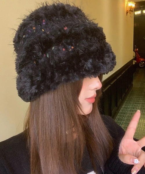 STYLEBLOCK（スタイルブロック）の「ファーハット（ハット・レディース・ブラウン/ブラック/ホワイト・FREE）」の3枚目の写真