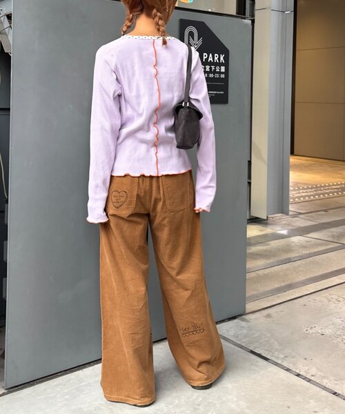 HELLO.SANFRANCISCO（ハローサンフランシスコ）の「★【HELLO.SANFRANCISCO/ハローサンフランシスコ】パッチワークプリントトップス（Tシャツ/カットソー・レディース・パープル/アイボリー/グレー・ONE SIZE）」の11枚目の写真