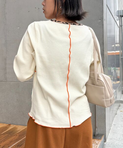 HELLO.SANFRANCISCO（ハローサンフランシスコ）の「★【HELLO.SANFRANCISCO/ハローサンフランシスコ】パッチワークプリントトップス（Tシャツ/カットソー・レディース・パープル/アイボリー/グレー・ONE SIZE）」の15枚目の写真