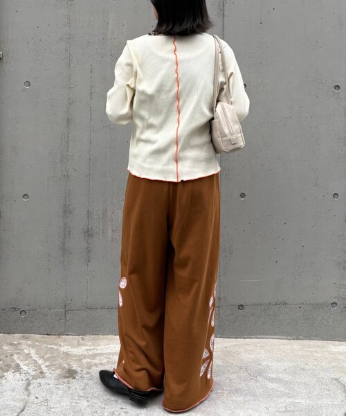 HELLO.SANFRANCISCO（ハローサンフランシスコ）の「★【HELLO.SANFRANCISCO/ハローサンフランシスコ】パッチワークプリントトップス（Tシャツ/カットソー・レディース・パープル/アイボリー/グレー・ONE SIZE）」の19枚目の写真