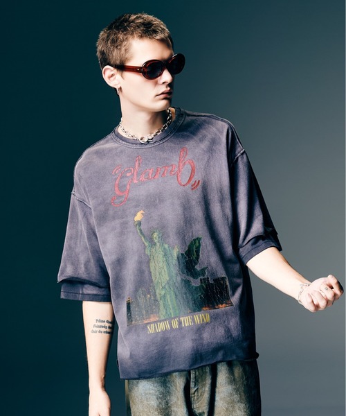 glamb(グラム)の「Shadow of Liberty T-Shirt / シャドーオブリバティTシャツ(Tシャツ/カットソー・メンズ・ホワイト/ブラック・S/M/L)」の1枚目の写真